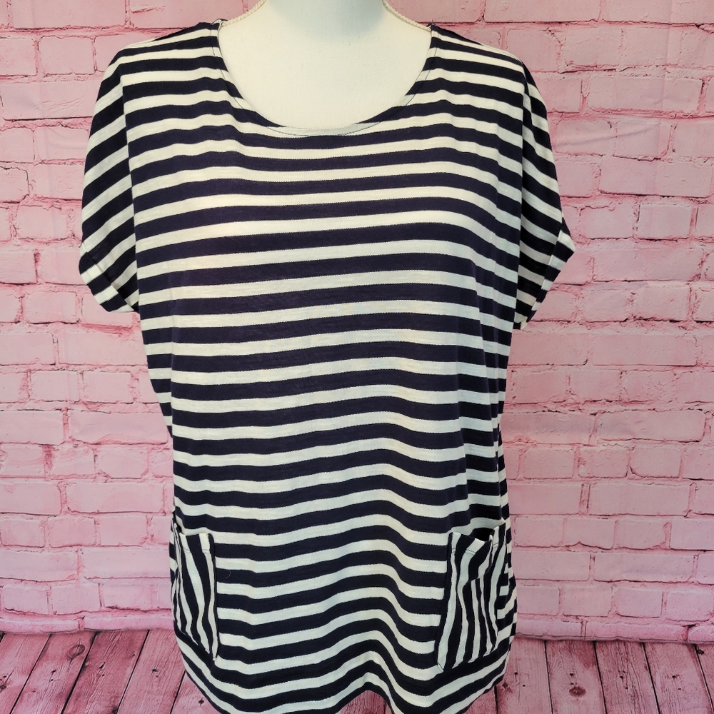 NWT Navy and White Stripe Top Jones New York